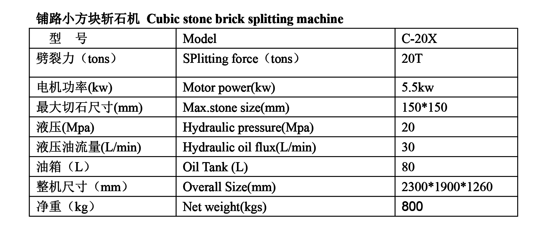 全自动小方块落料机参数表